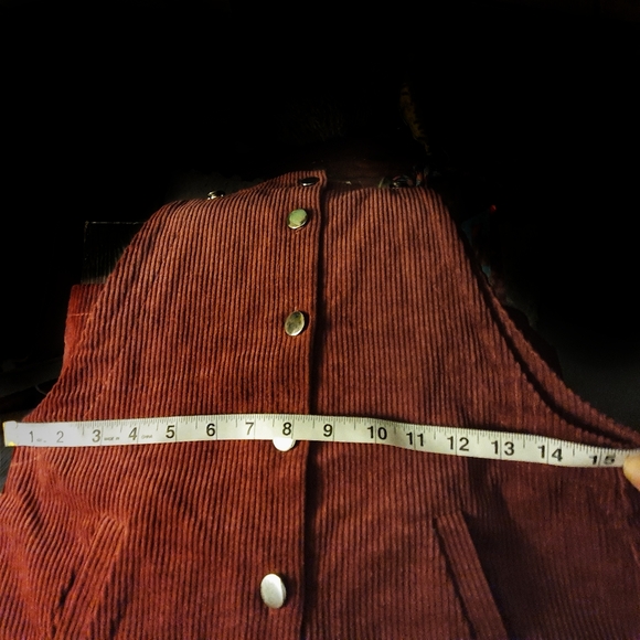 NWT Harper Heritage Maroon Red Pinafore Corduroy Overall Mini Dress - Picture 8 of 9